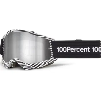 Motocyklové brýle Motokrosové brýle 100% ACCURI 2 SAMBA se stříbrným zrcadlovým objektivem + čirý 50014-00059 (Motokrosové a enduro brýle s čirým objektivem)