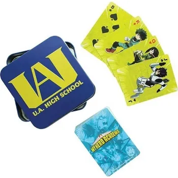 Hrací karty v kovové krabičce My Hero Academia: High school (6 x 8,5 cm)