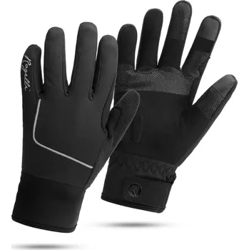 Dámské nepromokavé zimní rukavice Rogelli ESSENTIAL střední hřejivosti, černé XL