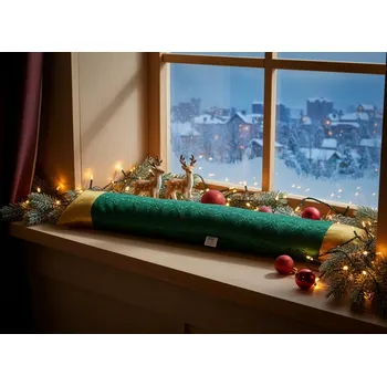 HEDVA ČESKÝ BROKÁT Zarážka do okna proti průvanu Odaska GOTIKA smaragdová