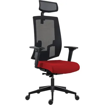 Antares Kancelářská židle Lapel 2900 SYN-B s podhlavníkem a kovovým křížem červená VIS012