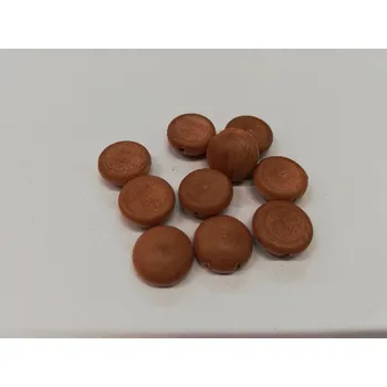 Dětské navlékací korálky Dřevěné korálky - plochá placička hnědá - 12mm - 10ks