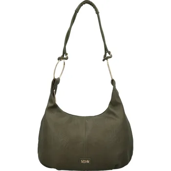 Kabelka Módní dámská koženková kabelka na rameno Coveri Larbi, tmavě zelená