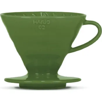Dripper Hario keramický dripper V60-02 tmavě zelený + 40 filtrů