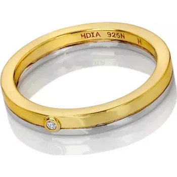 Prsten Pozlacený stříbrný prsten Hot Diamonds Parellel DR308 Obvod 60 mm