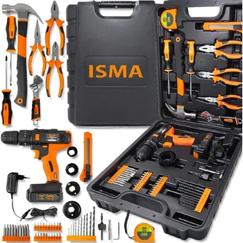 Sada nářadí Isma sada nářadí s aku šroubovákem, 57 ks + kufřík