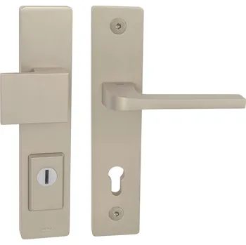 Dveřní kování TI - FORTE PLUS 3214/SUPRA 3097 - SH PZ PLUS s otvorem pro vložku, 72 mm, 104 - 110 mm, madlo/klika pravá NP - Nikl perla (142)