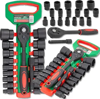 Gola sada Rock FORCE Rockforce sada nástrčných hlavic 1/2" 20 ks s ráčnou a prodlužovacím nástavcem, 8–32 mm
