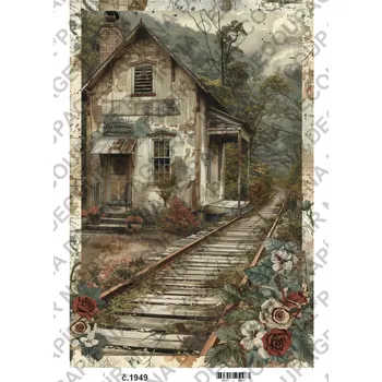 Umělecký papír Rýžový a soft papír na decoupage - Vintage příroda - KB01949 Materiál: Soft, Rozměr: A4