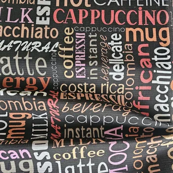 Utěrkovina CAFÉ nápis, cena za 1 metr Český výrobce