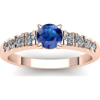 Prsten Prsten se safírem a brilianty P070 Materiál: Červené zlato 14kt, Velikost: 43