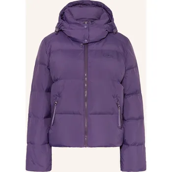 Lacoste Dámská Péřová Bunda S Odnímatelnou Kapucí, fialová, 36