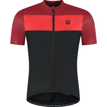Cyklodres Rogelli CORE BLOCK s krátkým rukávem, červeno-vínovo-černý XL
