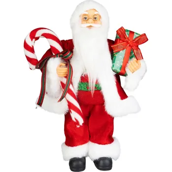 Vánoční dekorace Dekorace MagicHome Vánoce, Santa, s dárkem, červený, 45 cm