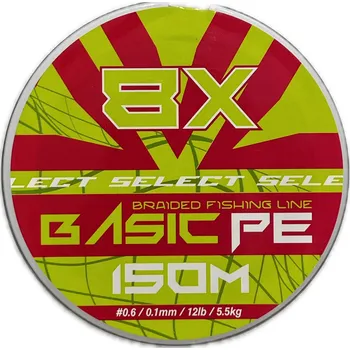 Select šňůra Basic PE 8X Dark Green 0.10 - 0.18mm 150m Průměr-Nosnost: 0.12mm - 6kg
