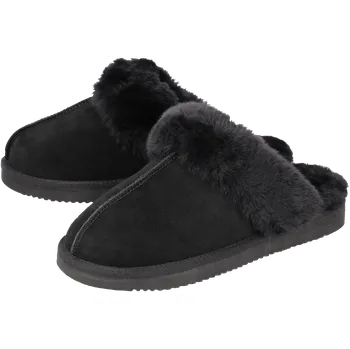 Pánská obuv esmara® Pánské pantofle z jehněčí kožešiny (černá, 45)
