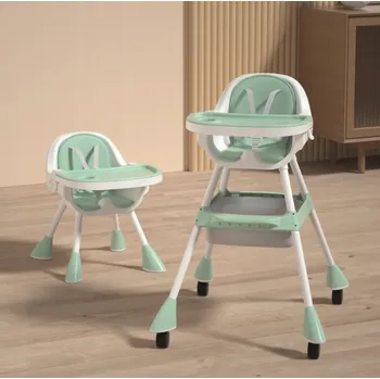 Jídelní židlička Praktická dětská jídelní židlička 3v1 zelená