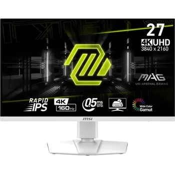 Monitor MSI MAG 274URFW 27" LED monitor, herní, 27", IPS, 3840 × 2160, 16:9, 160Hz, 0,5ms, 400cd/m2 1000:1, 2× HDMI, DisplayPort, USB-C, en. tř. F, bílý MAG 274URFW