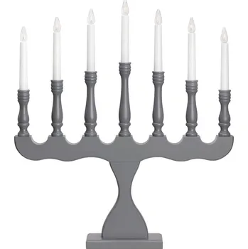 Lampička Markslöjd 705813 - Vánoční svícen SVANEHOLM 7xE10/3W/230V borovice/šedá