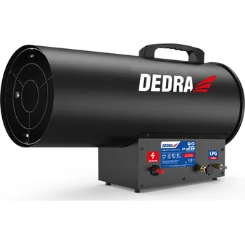 Průmyslové topidlo Dedra plynové topidlo 17-50 kW s regulací DED9947 černé, LPG dělo, ohřívač plynový (Dedra DED9947 Přenosné LPG plynové topidlo s topným výkonem až 50000W )