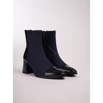 Dámská zimní obuv REGARDE LE CIEL dámské kotníkové lakované a strečové modré