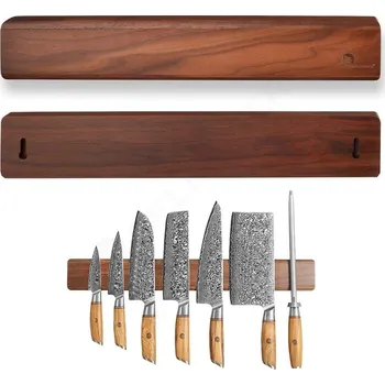 Kuchyňský nůž Dellinger Stylová magnetická lišta na nože z ořechového dřeva 500x65x20mm