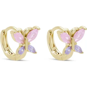 Náušnice Náušnice motýlci s růžovofialovými zirkony 3800