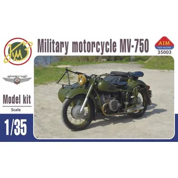 Plastikový model AIM Fan Model 1/35 MV-750 Soviet military motocycle with sidecar
