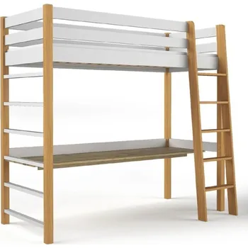 Dětská postýlka Dolmar Patrová postel s psacím stolem Niko Provedení - vyberte: Bílá + dub přírodní