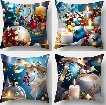 Povlak na dekorativní polštářek Univerzál 4ks Vánoční série povlaků na polštáře