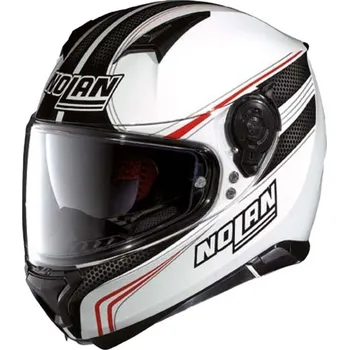 Helma na motorku Nolan N87 Rapid N-Com Metal White 10 XS