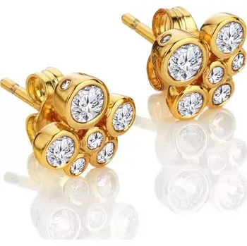 Náušnice Pozlacené stříbrné náušnice HD x Golden Edit Tender DE851