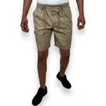 Baty Pánské nadměrné plátěné kraťasy BRONISLAV Barva: Béžová, Velikost: 4XL