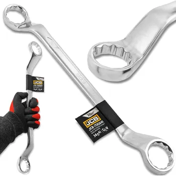 Klíč JCB očkový klíč oboustranný, zahnutý 45°, 36×41 mm, Cr‑V, 12hranný