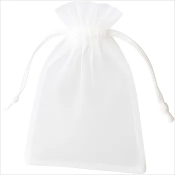 Dárková taška Darčekové organza vrecúško - Biela/7x9cm/10ks