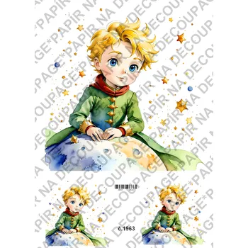 Umělecký papír Rýžový a soft papír na decoupage - Malý Princ - KB01963 Materiál: Soft, Rozměr: A4