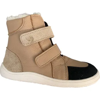 Dívčí zimní obuv Barefoot dětské zimní boty Baby Bare FEBO WINTER Cappucino béžové Velikosti obuvi: 32