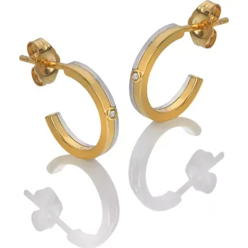 Oblečení a móda Pozlacené stříbrné náušnice Hot Diamonds Parellel DE863