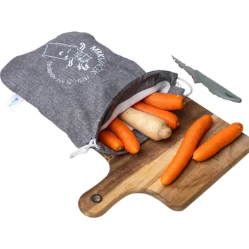 Dóza na potraviny Wrap - up Funkční pytlík MRKVÁČEK, sáček na zeleninu (1kg), aby zůstala čerstvá - mix barev Barva: šedá