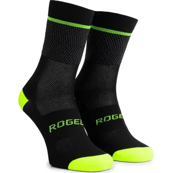 Běžecké oblečení Funkční ponožky Rogelli HERO II nejen pro cyklisty, černo-reflexní žluté 36-39