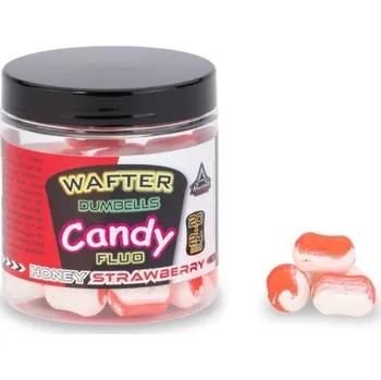 Nástraha Wafters Anaconda Candy Fluo Dumbells 16x20mm Strawberry-Honey 90gr
