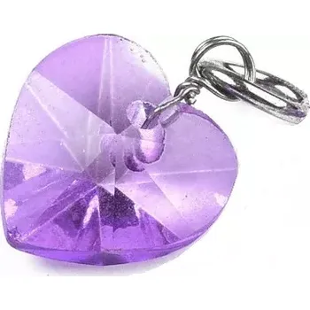 Přívěsek Přívěsek SRDÍČKO broušený krystal fialkový lila