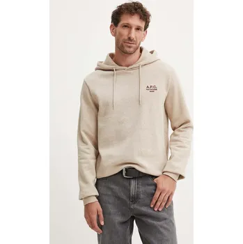 Dámská mikina Mikina A.P.C. hoodie standard rue madame GOTS béžová barva, s kapucí, melanžová, COHBV.M27914, S, 02X