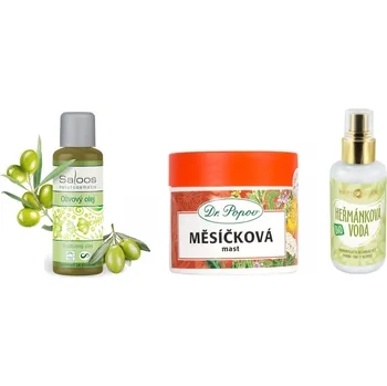Kosmetická sada BIO Sada pro normální pleť – olivový olej, měsíčková mast a heřmánková voda