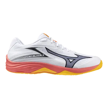 Pánská sálová obuv MIZUNO THUNDER BLADE Z(U) / White/Fiery Coral 2/Citrus 11 UK - 11 UK - 46 EUR - 30 cm