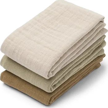 Utěrka Dětská utěrka Liewood Lewis Muslin Cloth 3-pack LW20209 hnědá 84X, vel. ONE SIZE