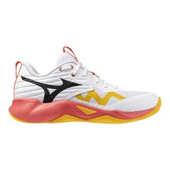 Pánská sálová obuv MIZUNO WAVE MOMENTUM PRO(U) / White/Fiery Coral 2/Citrus 8,5 UK - 8,5 UK - 42,5 EUR - 27,5 cm