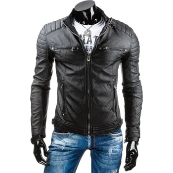 Pánská bunda kožená černá Dstreet TX3247 Barva: Černá, Velikost: XXL