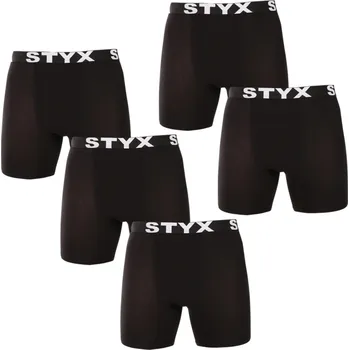 Boxerky 5PACK pánské boxerky Styx long sportovní guma černé (5UN960) S Možnost vrácení zboží ZDARMA do 120 dnů!
