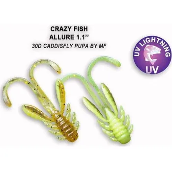 Umělá nástraha Gumová nástraha Crazy Fish Allure 2,7cm 30D Caddisfly pupa by MF (10ks)